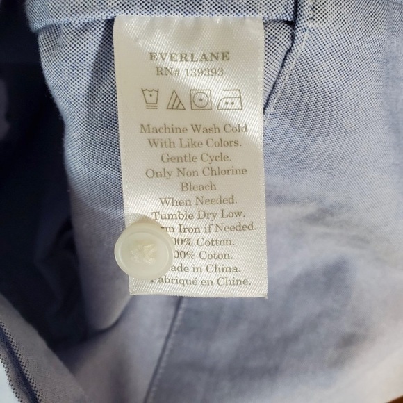 Everlane Collarless Tunic ShirtDress Blue Size 4 - Picture 7 of 8